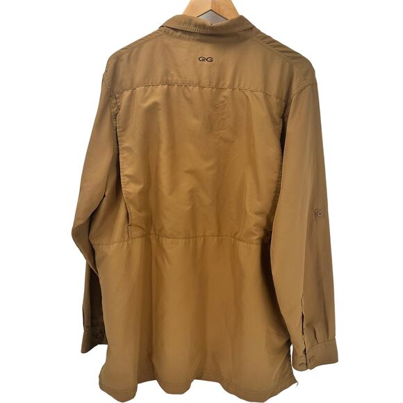 GameGuard Outdoors Shirt Mens XL WEBB FARM Logo Tan Vented Fishing Hunting - Picture 4 of 9